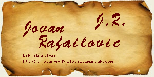 Jovan Rafailović vizit kartica